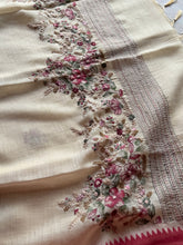 Ceya Linen Saree with Hand Floral Embroidery