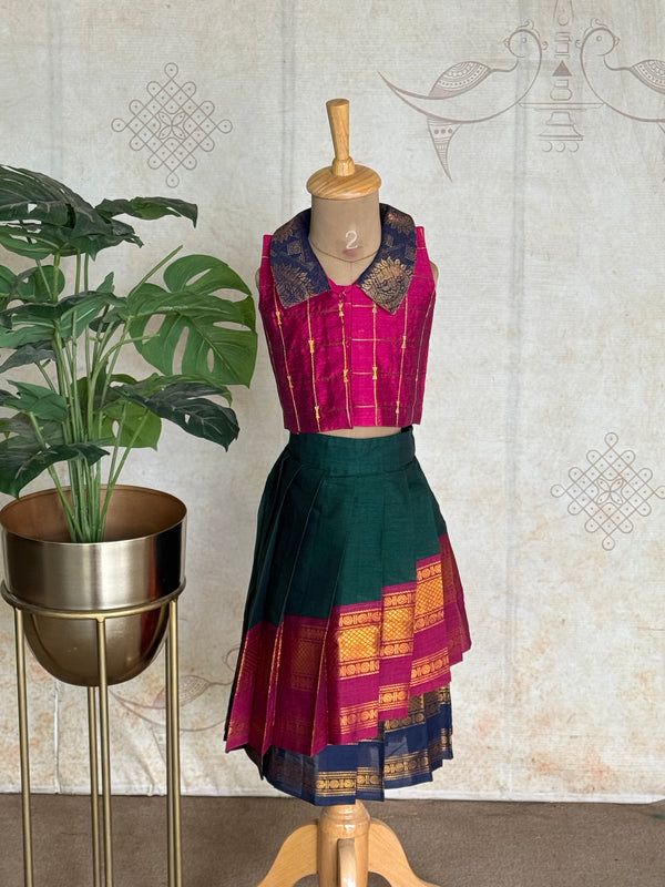 Diksha - Chettinad Cotton Overlapped Skirt and Top Express