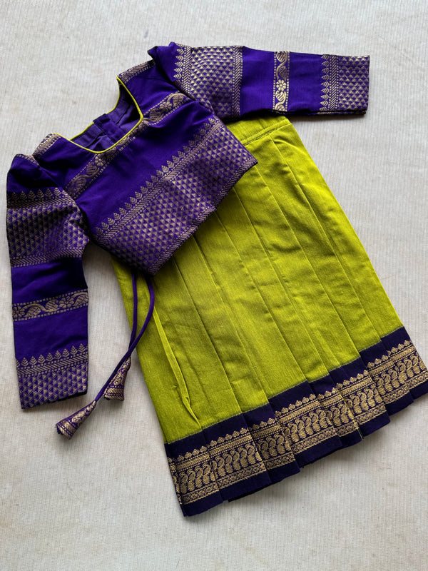 Aakriti Semi Silk Crop Top with Skirt Set - Festive Wear