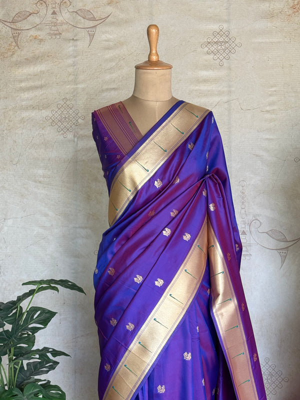 Paithani Saree with Peacock Buttas