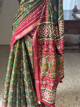 Cotton Patola Saree With Contrast Border