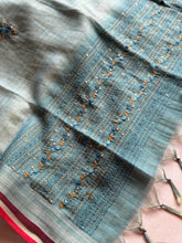 Ceya Linen Saree with Hand Floral Embroidery