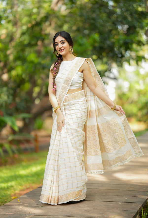 Adhya - Pure Cotton Saree | Onam Edit