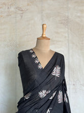 Charvi - Elegant Black Tussar Embroidered Saree