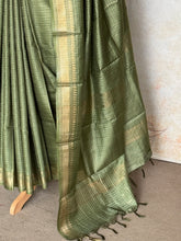 Ritambhara - Soft Tussar Zari Checks Saree