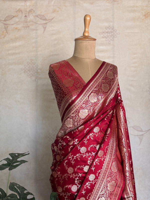 Mushru Katan Pure Banarasi Saree