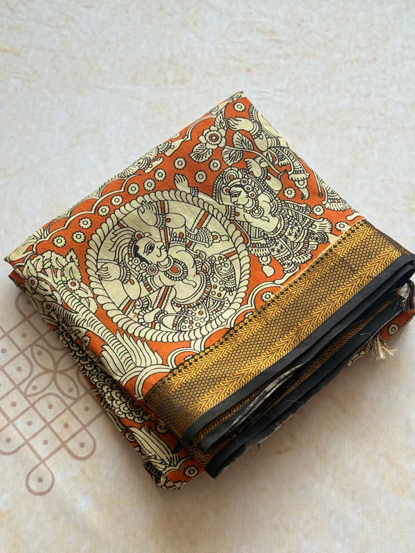 Mangalgiri Pen Kalamkari Saree