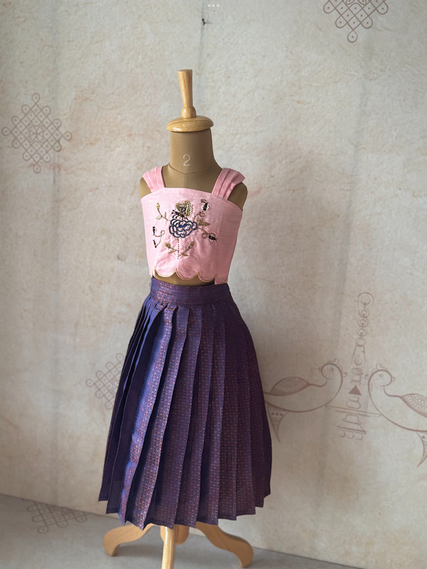 Brocade Crop Top and Skirt - Express