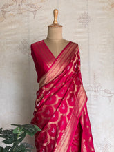 Vrishti - Mushru Satin Silk Saree with Antique Zari Jaal Weaving - Festive Edit