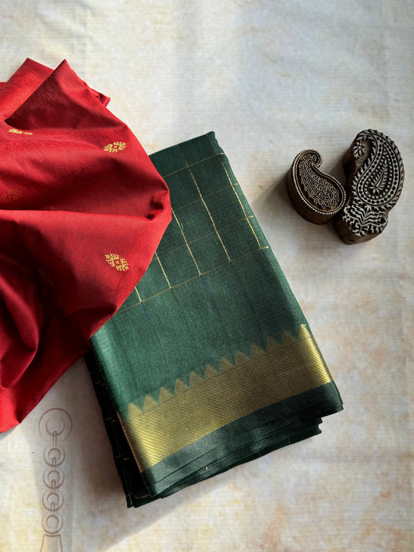 Mangalgiri Silk Checkered Saree