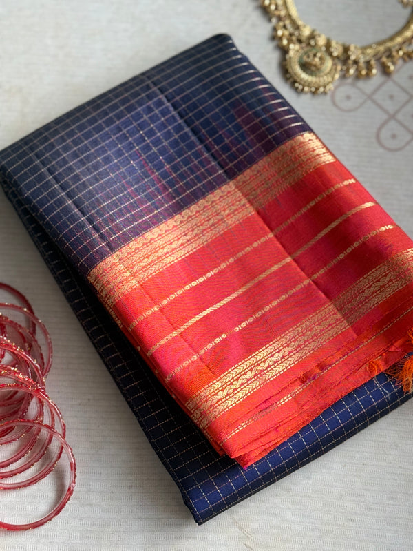 Pure Kanjivaram Soft Silk Saree – Pattani Kattam with Varisai Petta Border | Vintage Edition