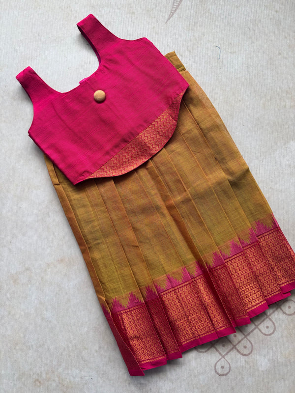 Chettinad Cotton Corset Style Top With Skirt - Express