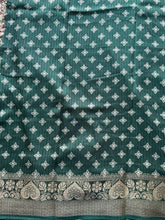 Banarasi Zari Striped Saree with Kalamkari Border & Matching Butta Blouse