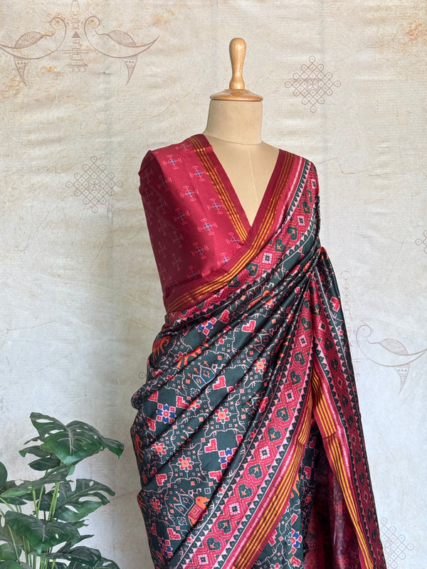 Bhavani - Premium Deep Purple Patola Saree