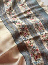 Ceya Linen Saree with Hand Floral Embroidery