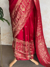Tripti Mushru Banarasi Silk Saree – Peacock & Rani Palki Zari