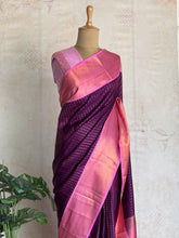 Semi Kanchipuram Silk Saree with Lakshadeepam Buttas & Rich Pink Zari Border