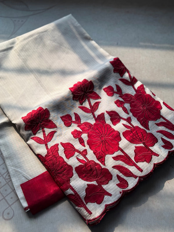 Cotton Kota Applique Saree