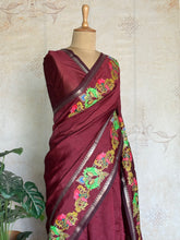 Semi Silk Saree With Tanjore Painting Inspired Prints