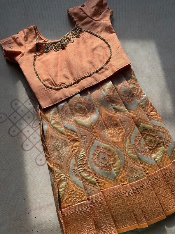 Mini Pattu Kids Crop Top and Skirt - Express