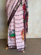 Sreshta - Mangalgiri Digital Printed Saree in Blush Pink Script Design