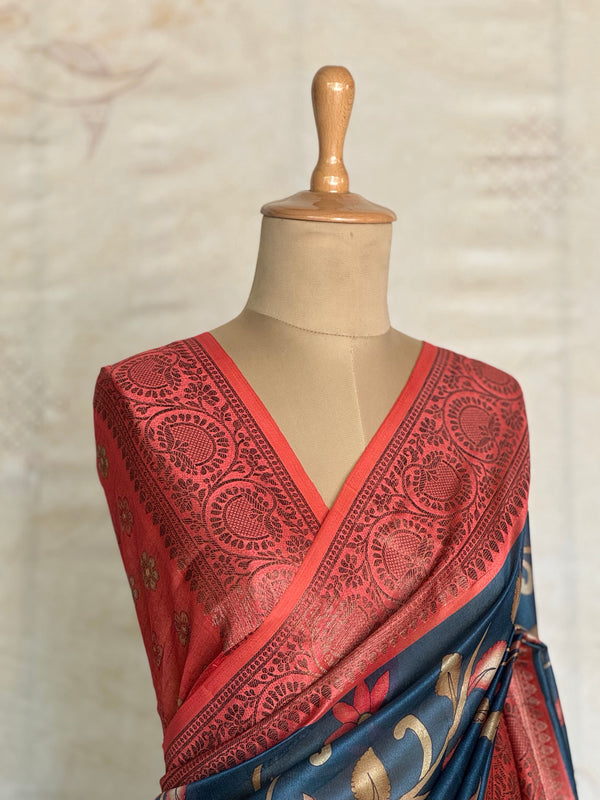 Chandini - Kalamkari Antique Zari Border Saree