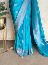 Savitha Pure Matka Silk Saree – Turquoise Blue with Silver Zari