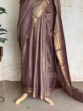 Ritambhara - Soft Tussar Zari Checks Saree