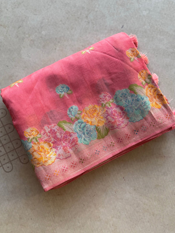 Nijaruna - Pure Matka Silk Saree With Meenakari Floral Weaving