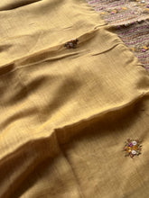 Ceya Linen Saree with Hand Floral Embroidery