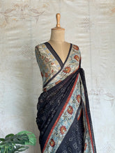 Chitrika - Pure Linen Pen Kalamkari Printed Saree