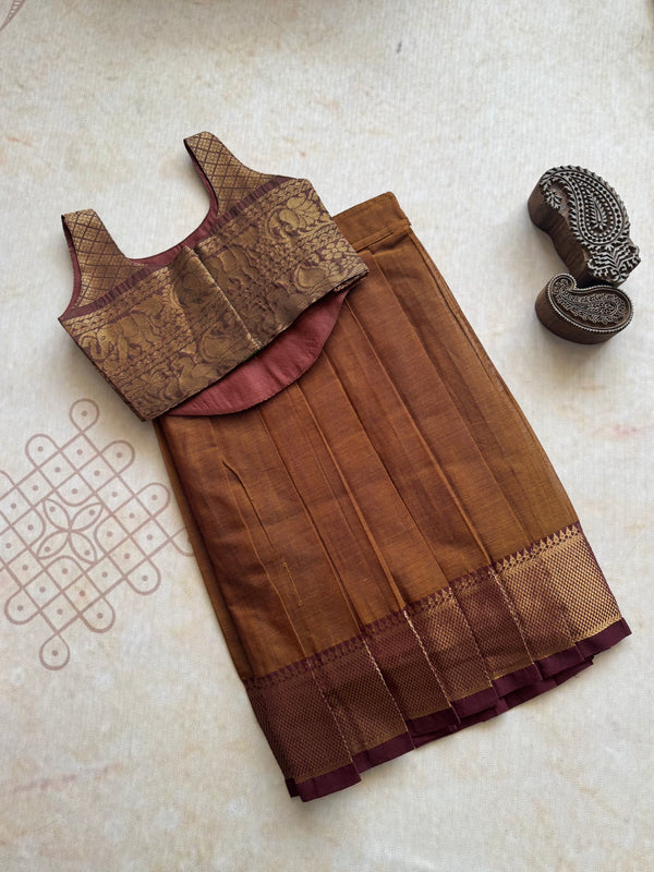 Chettinad Cotton Corset Style Top With Skirt