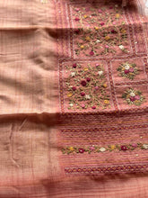 Ceya Linen Saree with Hand Floral Embroidery