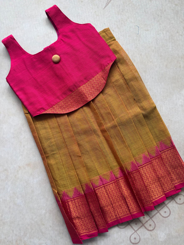 Chettinad Cotton Corset Style Top With Skirt - Express