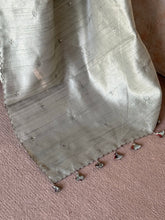 Vasiga - Sage Bloom Tussar Saree with Floral Printed Blouse