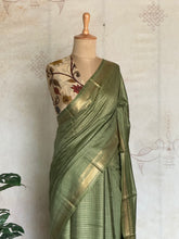 Ritambhara - Soft Tussar Zari Checks Saree