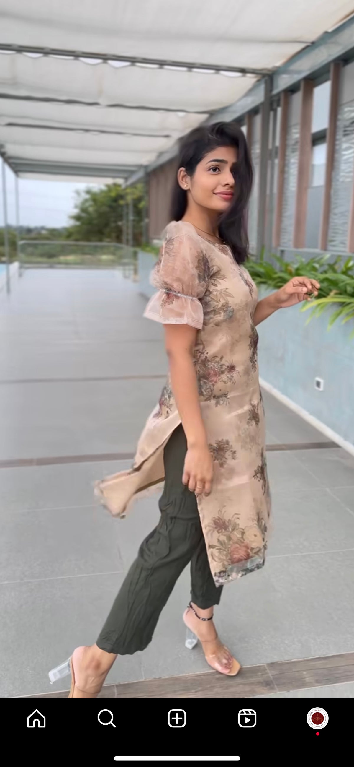 Organza Kurtha ft Nethra-only kurtha