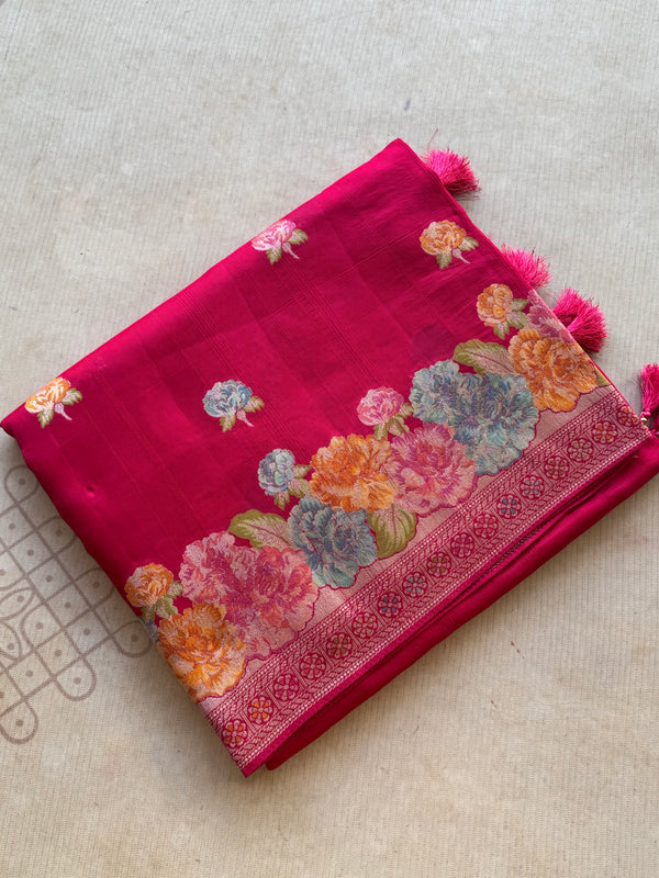 Nijaruna - Pure Matka Silk Saree With Meenakari Floral Weaving