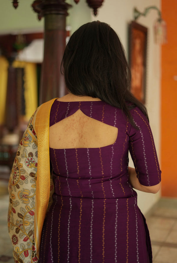 Aadhira - Raw Silk 3-Piece Suit Set with Tussar Silk Dupatta