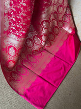 Vasundhari - Pure Banarasi Rani Pink Jaal Saree