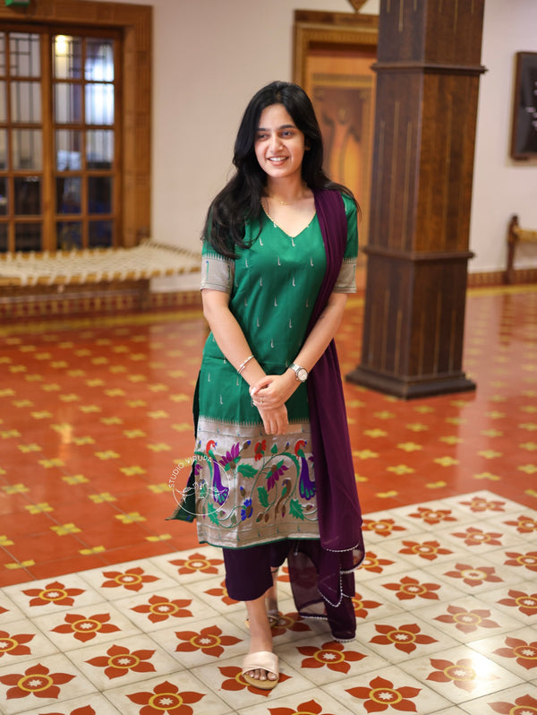 Paithani -Kurta + Pants + Dupatta