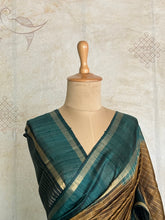 Meghna - Purple Raw Silk Saree with Gold Checks & Contrast Pallu