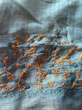 Ceya Linen Saree with Hand Floral Embroidery