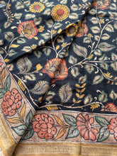 Gulmohar - Pen Kalamkari Tussar Silk Saree with Zari Border & Artistic Pallu