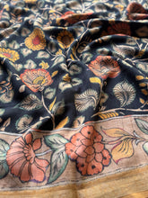 Gulmohar - Pen Kalamkari Tussar Silk Saree with Zari Border & Artistic Pallu
