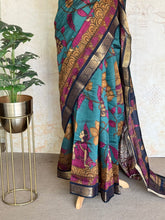 Parijata - Dola Silk With Kalamkari Prints And Zari Border