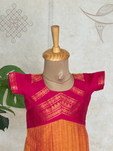 Venba - Kids A-Line Dress with Zari Yoke & Contrast Border