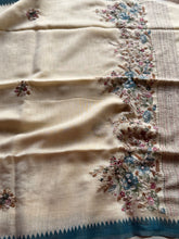 Ceya Linen Saree with Hand Floral Embroidery