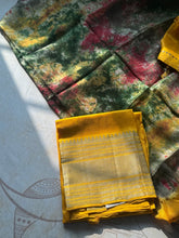 Shibori Mangalgiri Silk Unstitched Kurta + Dupatta