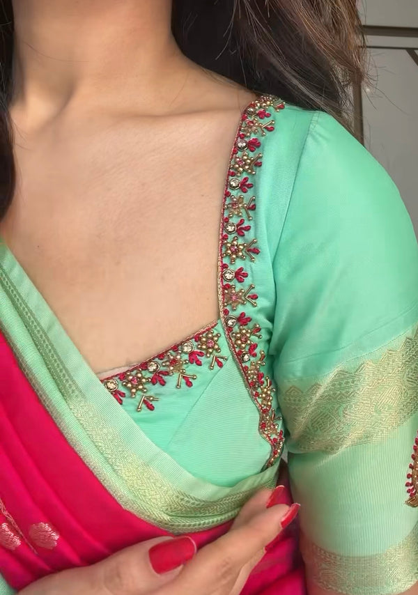 Designer - Aari Embroidered Hand Work Blouse